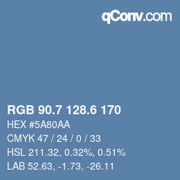 カラーコード: RGB 90.7 128.6 170 | qconv.com
