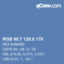カラーコード: RGB 90.7 128.6 179 | qconv.com
