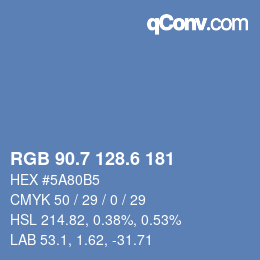 カラーコード: RGB 90.7 128.6 181 | qconv.com
