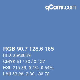 カラーコード: RGB 90.7 128.6 185 | qconv.com