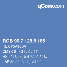 カラーコード: RGB 90.7 128.6 186 | qconv.com