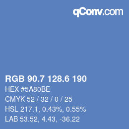 カラーコード: RGB 90.7 128.6 190 | qconv.com