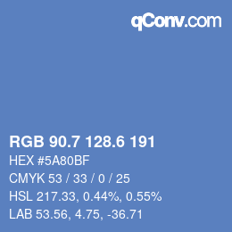 カラーコード: RGB 90.7 128.6 191 | qconv.com