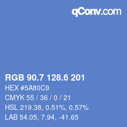 カラーコード: RGB 90.7 128.6 201 | qconv.com