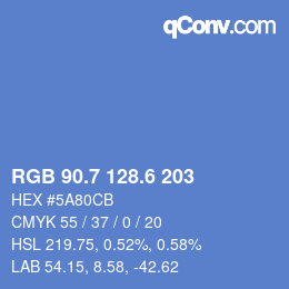 カラーコード: RGB 90.7 128.6 203 | qconv.com