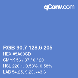 カラーコード: RGB 90.7 128.6 205 | qconv.com