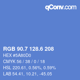 カラーコード: RGB 90.7 128.6 208 | qconv.com