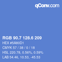 カラーコード: RGB 90.7 128.6 209 | qconv.com