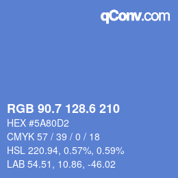 カラーコード: RGB 90.7 128.6 210 | qconv.com