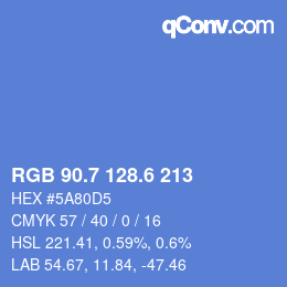 カラーコード: RGB 90.7 128.6 213 | qconv.com