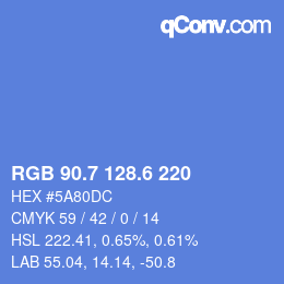 カラーコード: RGB 90.7 128.6 220 | qconv.com