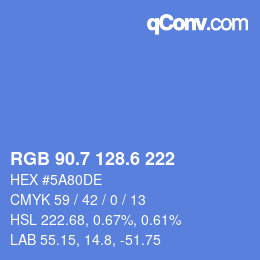 カラーコード: RGB 90.7 128.6 222 | qconv.com