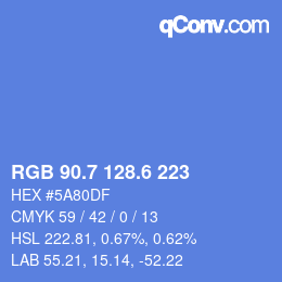 カラーコード: RGB 90.7 128.6 223 | qconv.com