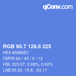カラーコード: RGB 90.7 128.6 225 | qconv.com
