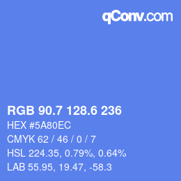 カラーコード: RGB 90.7 128.6 236 | qconv.com
