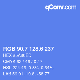 カラーコード: RGB 90.7 128.6 237 | qconv.com