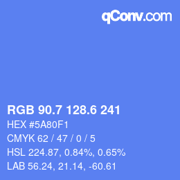 カラーコード: RGB 90.7 128.6 241 | qconv.com