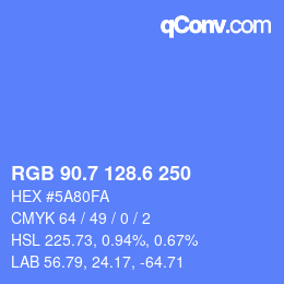 カラーコード: RGB 90.7 128.6 250 | qconv.com