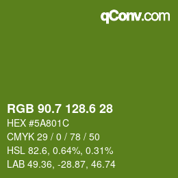 カラーコード: RGB 90.7 128.6 28 | qconv.com