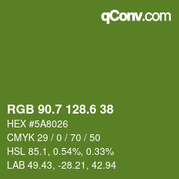 カラーコード: RGB 90.7 128.6 38 | qconv.com