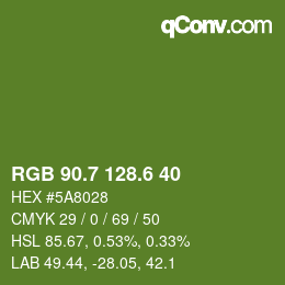 カラーコード: RGB 90.7 128.6 40 | qconv.com