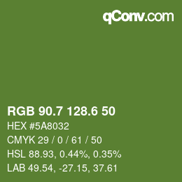 カラーコード: RGB 90.7 128.6 50 | qconv.com