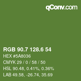 カラーコード: RGB 90.7 128.6 54 | qconv.com