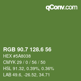カラーコード: RGB 90.7 128.6 56 | qconv.com