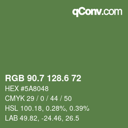 カラーコード: RGB 90.7 128.6 72 | qconv.com