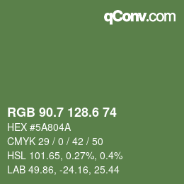 カラーコード: RGB 90.7 128.6 74 | qconv.com