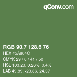 カラーコード: RGB 90.7 128.6 76 | qconv.com