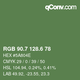カラーコード: RGB 90.7 128.6 78 | qconv.com