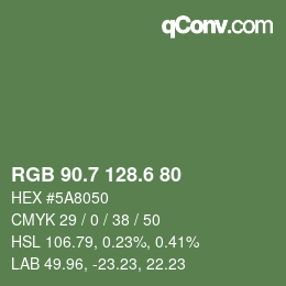カラーコード: RGB 90.7 128.6 80 | qconv.com
