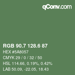 カラーコード: RGB 90.7 128.6 87 | qconv.com
