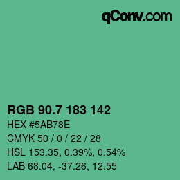 カラーコード: RGB 90.7 183 142 | qconv.com