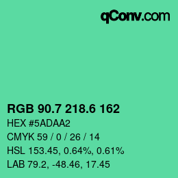 カラーコード: RGB 90.7 218.6 162 | qconv.com