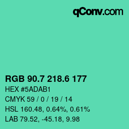 カラーコード: RGB 90.7 218.6 177 | qconv.com