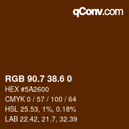 カラーコード: RGB 90.7 38.6 0 | qconv.com
