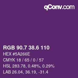 カラーコード: RGB 90.7 38.6 110 | qconv.com