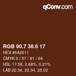 カラーコード: RGB 90.7 38.6 17 | qconv.com