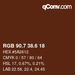 カラーコード: RGB 90.7 38.6 18 | qconv.com