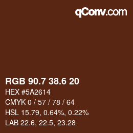 カラーコード: RGB 90.7 38.6 20 | qconv.com