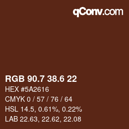カラーコード: RGB 90.7 38.6 22 | qconv.com