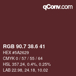 カラーコード: RGB 90.7 38.6 41 | qconv.com