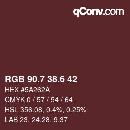 カラーコード: RGB 90.7 38.6 42 | qconv.com