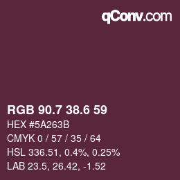 カラーコード: RGB 90.7 38.6 59 | qconv.com