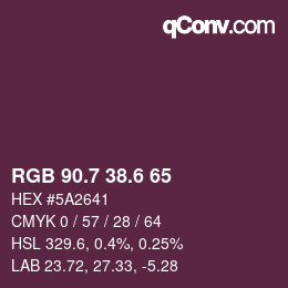 カラーコード: RGB 90.7 38.6 65 | qconv.com