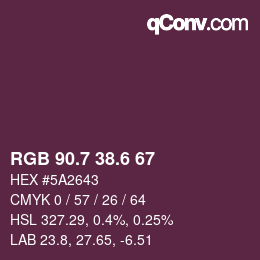 カラーコード: RGB 90.7 38.6 67 | qconv.com
