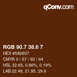 カラーコード: RGB 90.7 38.6 7 | qconv.com
