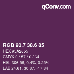 カラーコード: RGB 90.7 38.6 85 | qconv.com